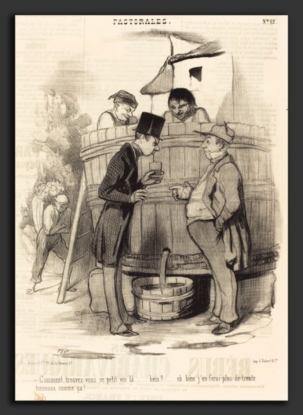 Honoré Daumier (French, 1808 - 1879), Comment trouvez-vous ce petit vin-la, 1845, lithograph on