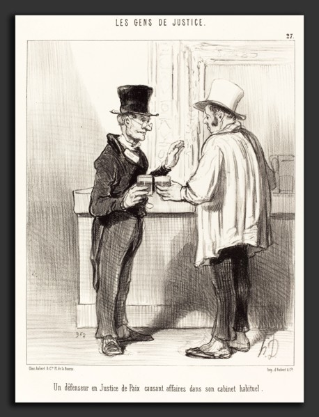 Honoré Daumier (French, 1808 - 1879), Un Défenseur causant dans son cabinet habituel, 1846,