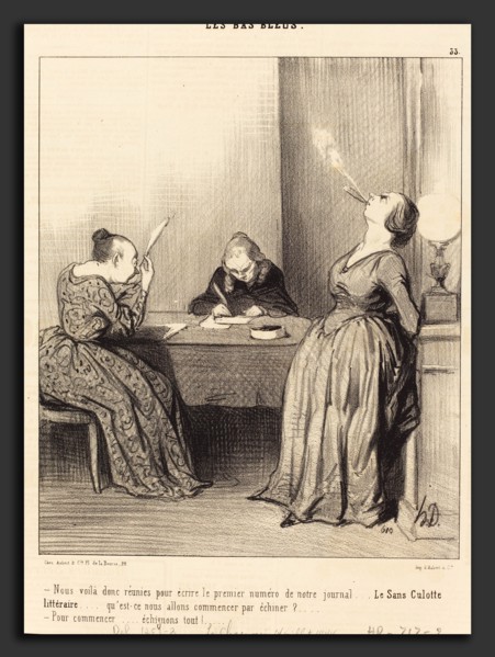 Honoré Daumier (French, 1808 - 1879), Nous voila réunies pour écrire le premier numéro, 1844,