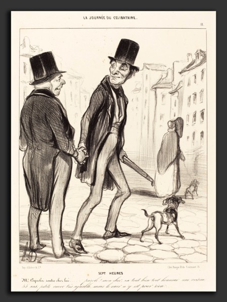 Honoré Daumier (French, 1808 - 1879), Sept heures, 1839, crayon lithograph in black on wove paper