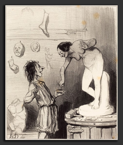 Honoré Daumier (French, 1808 - 1879), Pygmalion, 1842, lithograph