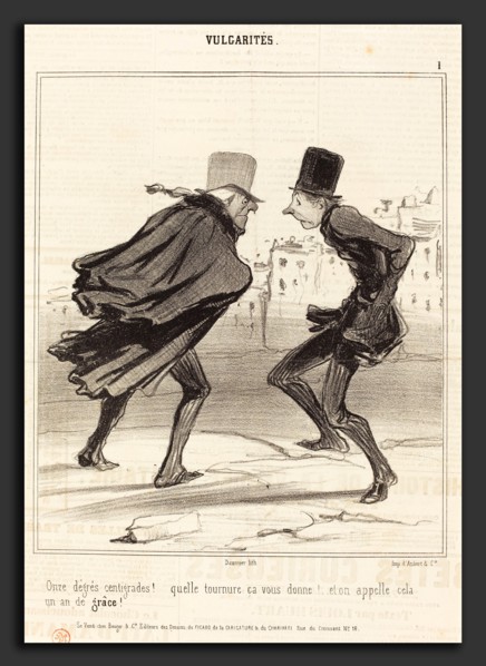 Honoré Daumier (French, 1808 - 1879), Onze degrés centigrades!, 1841, lithograph on newsprint