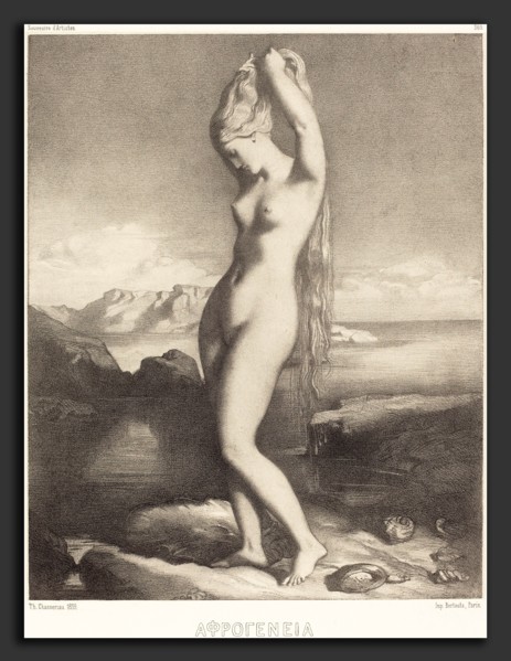 Théodore Chassériau (French, 1819 - 1856), Venus Anadyomene, c. 1841-1842, lithograph on