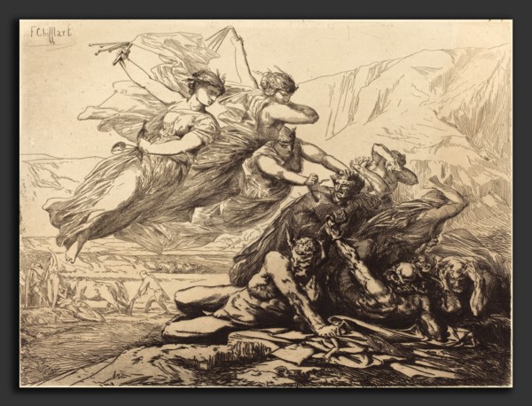 FranÃ§ois-Nicolas Chifflart, Justice, Vengeance, and Truth, French, 1825 - 1901, 1865, etching with