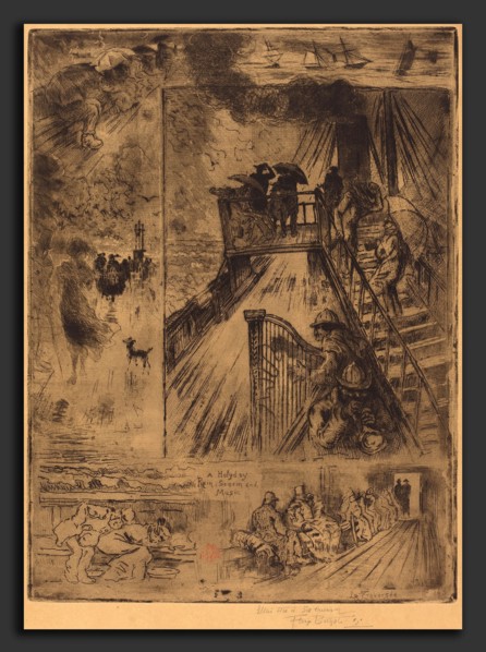 Félix-Hilaire Buhot (French, 1847 - 1898), La Traversée (The Passage), 1879-1885, etching,