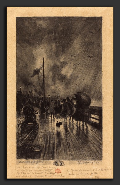 Félix-Hilaire Buhot (French, 1847 - 1898), Un Débarquement en Angleterre (Landing in England),