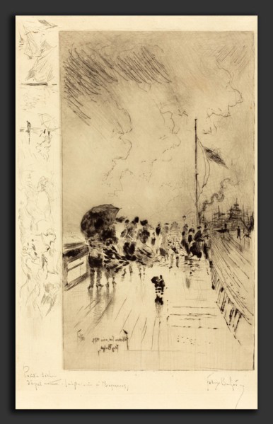 Félix-Hilaire Buhot (French, 1847 - 1898), Une Jetée en Angleterre (A Pier in England), 1879,