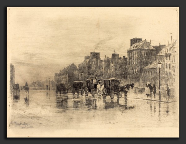 Félix-Hilaire Buhot (French, 1847 - 1898), Une Matinée d'Hiver au Quai de l'Hotel-Dieu (Winter