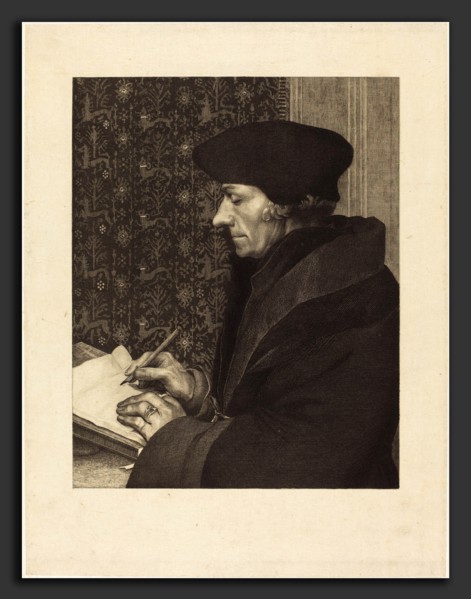 Félix Bracquemond after Hans Holbein the Younger (French, 1833 - 1914), Erasmus, 1863, etching