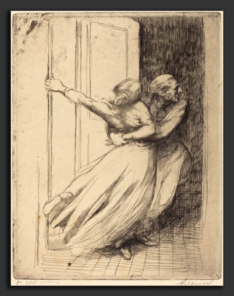 Albert Besnard (French, 1849 - 1934), The Rape (Le Viol), c. 1886, etching on laid paper