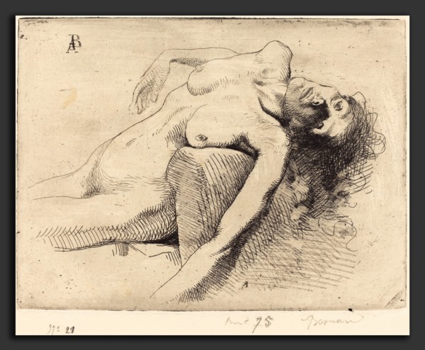 Albert Besnard (French, 1849 - 1934), Dying Woman (La Mourante), 1885, etching and roulette in