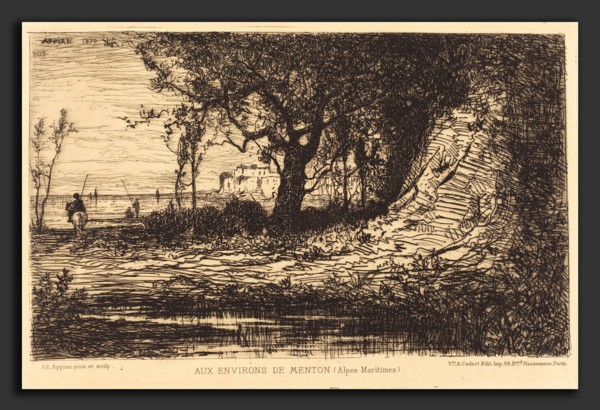 Adolphe Appian (French, 1818 - 1898), Aux Environs de Menton, etching