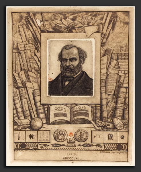 Charles Meryon (French, 1821 - 1868), Armand Guéraud, 1862, etching with engraving, printed from 2