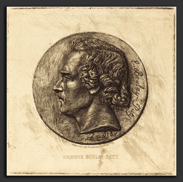 Charles Meryon (French, 1821 - 1868), Evariste Boulay-Paty; A Poet (From a Bronze by David