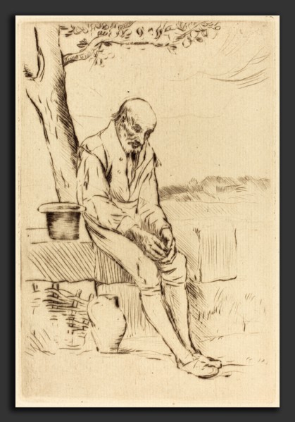 Alphonse Legros, "Since Then" ("Depuis ce temps-la"), French, 1837 - 1911, drypoint on light green