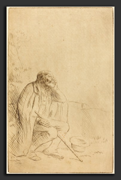 Alphonse Legros, Day-dream (Le reveur), French, 1837 - 1911, drypoint