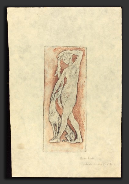 Pierre Roche, Diane au levrier (Diana and a Greyhound), French, 1855 - 1922, 1912, gypsograph