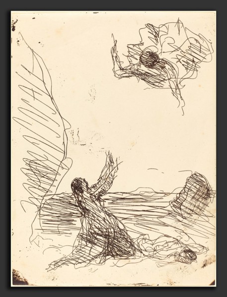 Jean-Baptiste-Camille Corot (French, 1796 - 1875), Hagar and the Angel (Agar et l'ange), 1871,