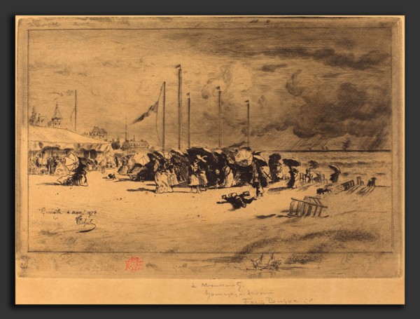 Félix-Hilaire Buhot (French, 1847 - 1898), Un Grain Ã  Trouville (Squall at Trouville), 1874-1875,