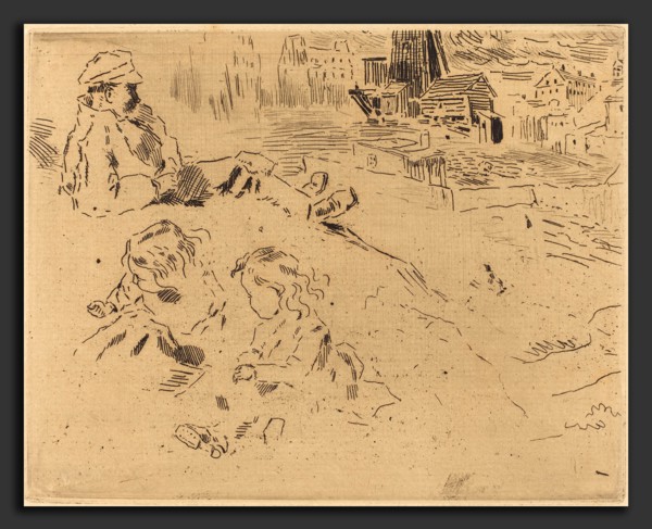 Félix-Hilaire Buhot (French, 1847 - 1898), Croquis de'Enfants (Sketches of Children), etching and