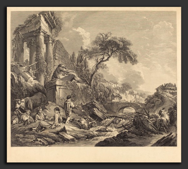 René Gaillard after FranÃ§ois Boucher (French, c. 1719 - 1790), Le moineau de lesbie, engraving and