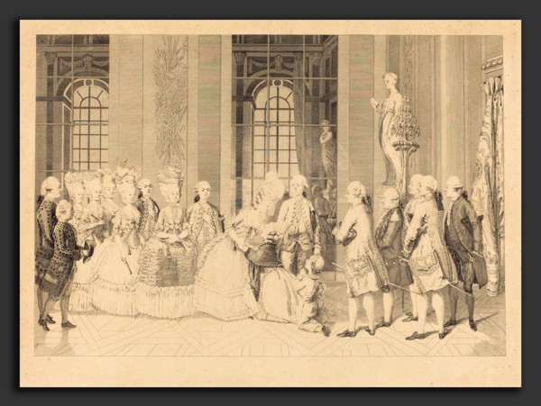 Antoine-Jean Duclos after vicomte Charles Henri Desfosses (French, 1742 - 1795), Le Reine annoncant