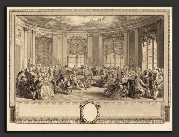 Antoine-Jean Duclos after Augustin de Saint-Aubin (French, 1742 - 1795), Le concert, 1774, etching