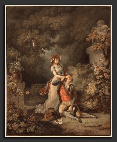 Charles-Melchior Descourtis after Jean Frederic Schall (French, 1753 - 1820), L'Amant surpris,