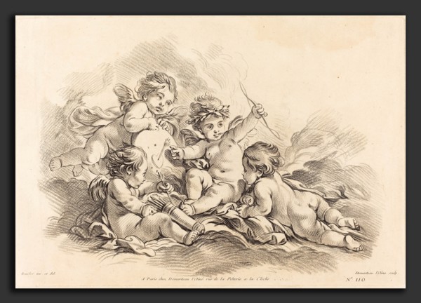 Gilles Demarteau, the Elder after FranÃ§ois Boucher (French, 1722 - 1776), Four Cherubs at Target