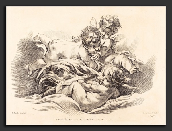 Gilles Demarteau, the Elder after FranÃ§ois Boucher (French, 1722 - 1776), Three Cherubs Playing on