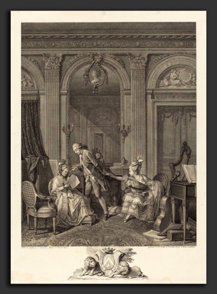 Nicolas Delaunay after Nicolas Lavreince (French, 1739 - 1792), Le Billet doux, 1778, etching and