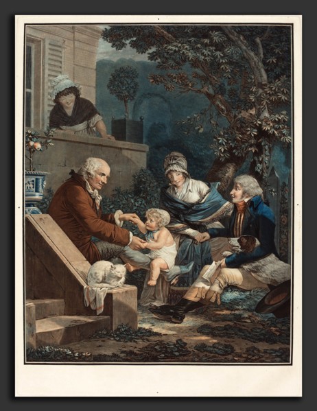 Philibert-Louis Debucourt (French, 1755 - 1832), Les Plaisirs paternels (Paternal Pleasures), c.