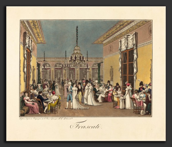 Philibert-Louis Debucourt (French, 1755 - 1832), Frascati, 1807, hand-colored aquatint and etching