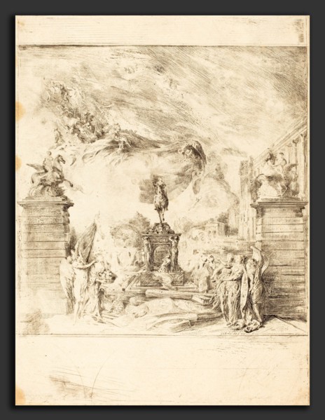 Gabriel Jacques de Saint-Aubin (French, 1724 - 1780), Allegorie sur l'Erection de la Statue de
