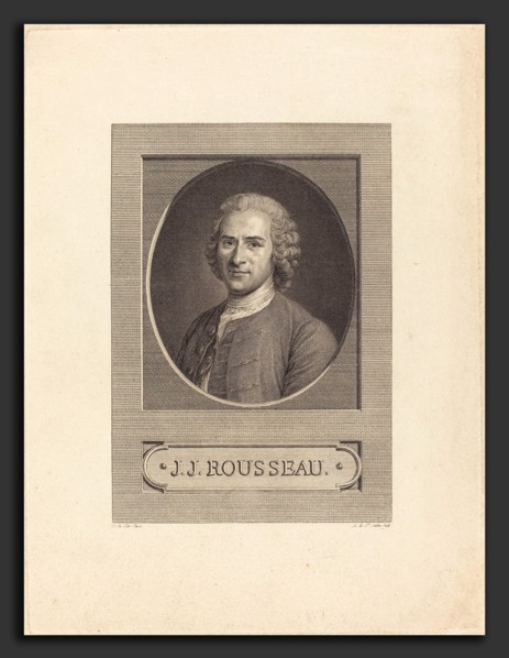 Augustin de Saint-Aubin after Maurice-Quentin de La Tour (French, 1736 - 1807), J.J. Rousseau,