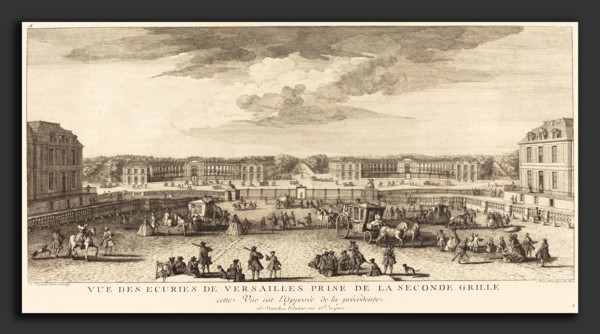 Jean-Baptiste Rigaud (French, active 1752-1761), Vue des Ecuries de Versailles Prise de la Seconde