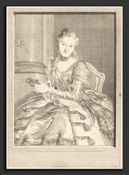 Pierre Louis de Surugue after Charles-Antoine Coypel (French, 1710 or 1716 - 1772), Mme. de M  en