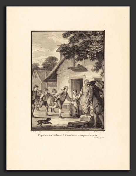 Nicolas Delaunay after Jean-Michel Moreau (French, 1739 - 1792), Piqué de ma raillerie, il