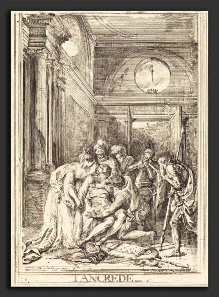 Gabriel Jacques de Saint-Aubin (French, 1724 - 1780), The Death of Tancred [left], 1760, etching