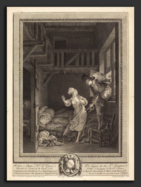 Pierre-Philippe Choffard after Pierre-Antoine Baudouin (French, 1730 - 1809), Marchez tout doux,