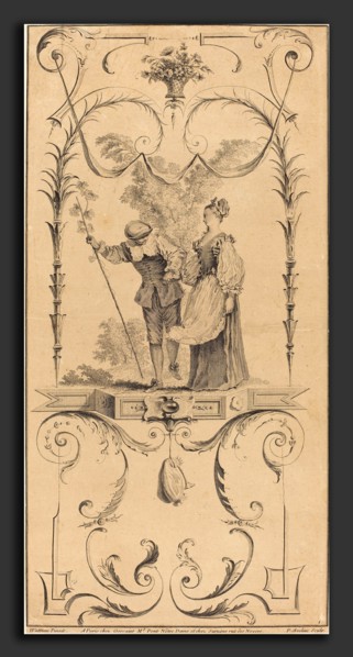 Pierre-Alexandre Aveline after Antoine Watteau (French, probably 1702 - 1760), Shepherd and