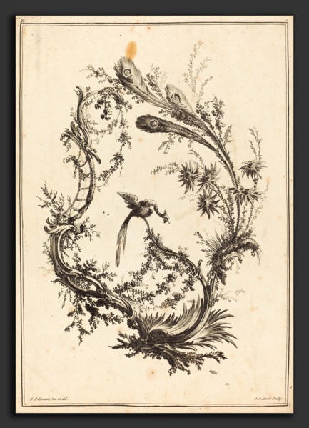 Jean-Jacques Avril I after Jean-Baptiste Pillement (French, 1744 - 1831), Ornament with a Peacock,
