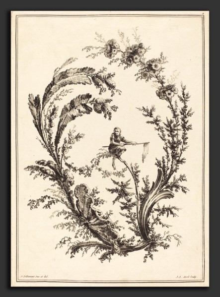 Jean-Jacques Avril I after Jean-Baptiste Pillement (French, 1744 - 1831), Ornament with a Monkey,