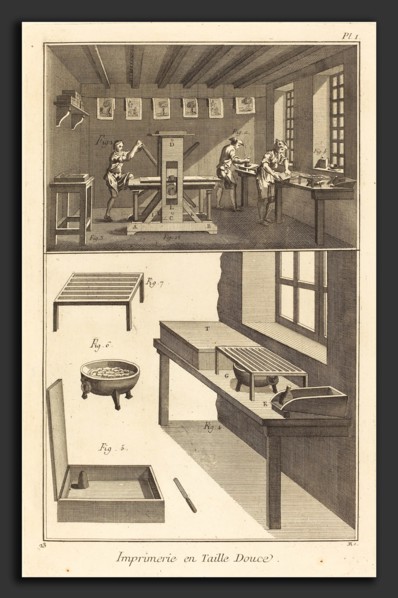 French 18th Century after Robert Benard and Louis-Jacques Goussier, Imprimerie en Taille Douce: pl.