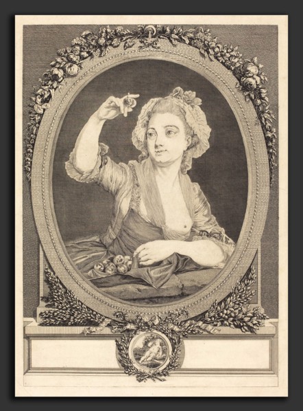 Geraud Vidal after P. Davesne (French, 1742 - 1801), Les prunes, etching