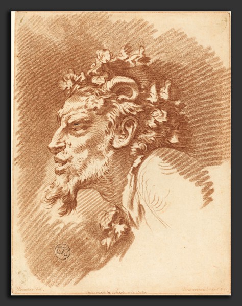 Gilles Demarteau, the Elder after FranÃ§ois Boucher (French, 1722 - 1776), Head of a Faun,