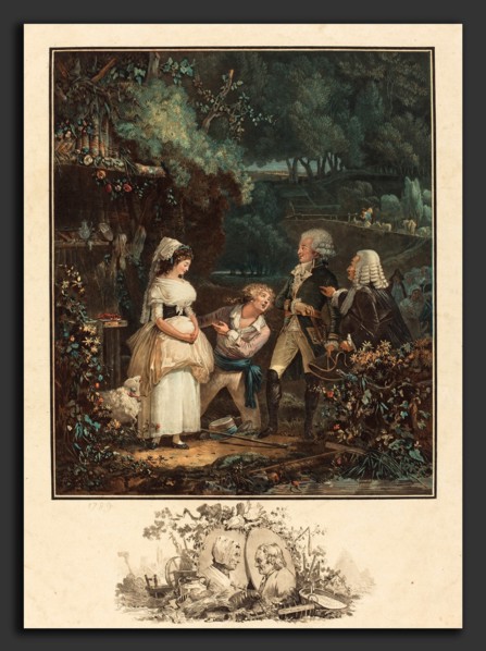 Philibert-Louis Debucourt (French, 1755 - 1832), Annette et Lubin, 1789, etching and wash manner,