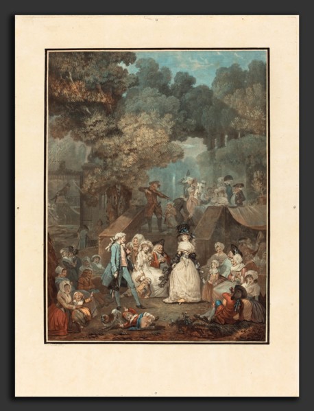 Philibert-Louis Debucourt (French, 1755 - 1832), La Noce au Chateau, 1789, color aquatint and