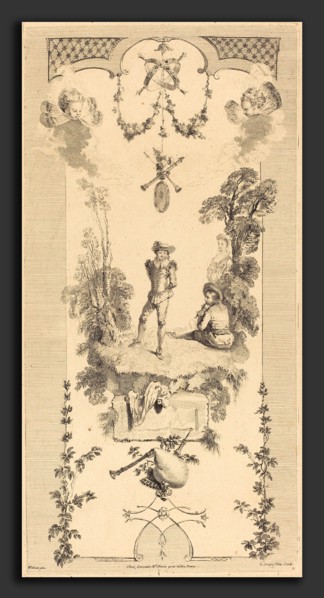 Louis Crépy after Antoine Watteau (French, born c. 1680), Shepherd Dancing to the Sound of a Flute,