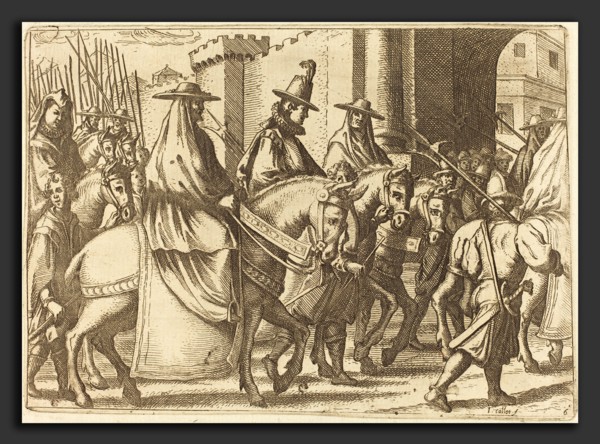 Jacques Callot (French, 1592 - 1635), Entry Into the Town of Ferrara, 1612, etching on laid paper